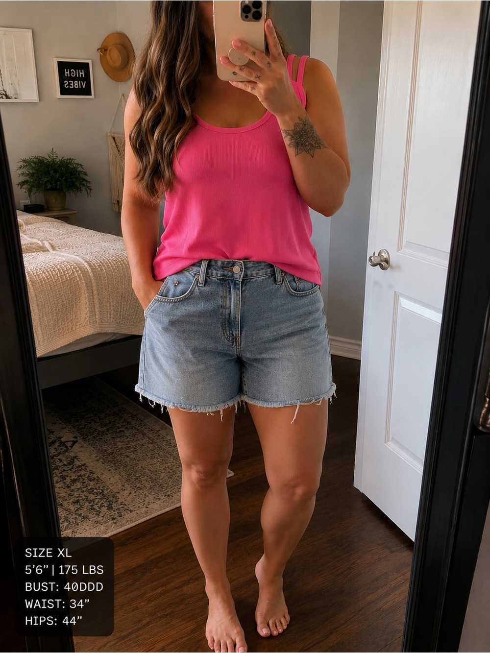 Bright Pink Ribbed Tank Top